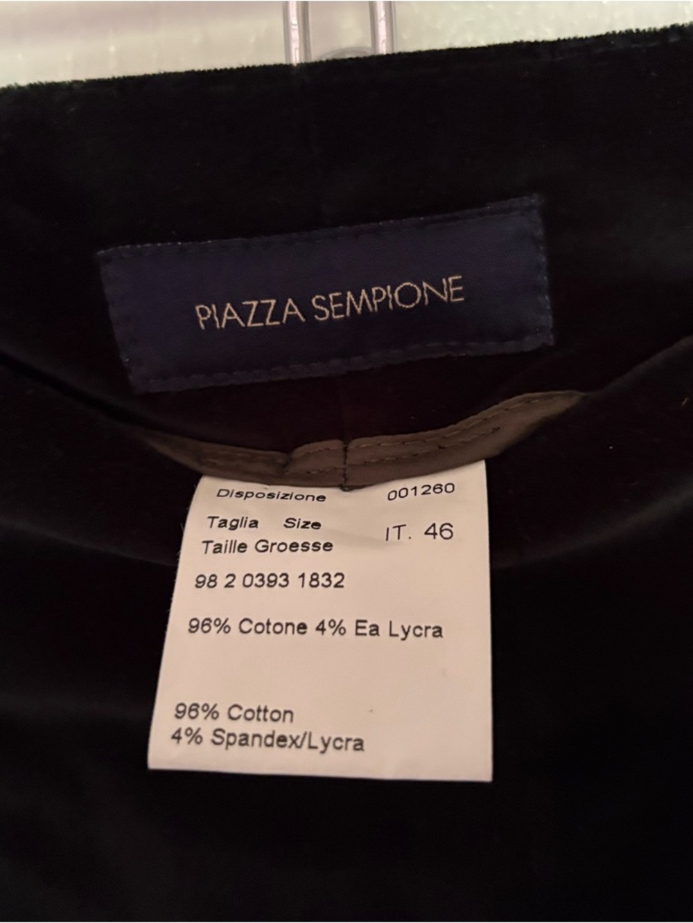 Piazza Sempione Black Velvet Label Collar